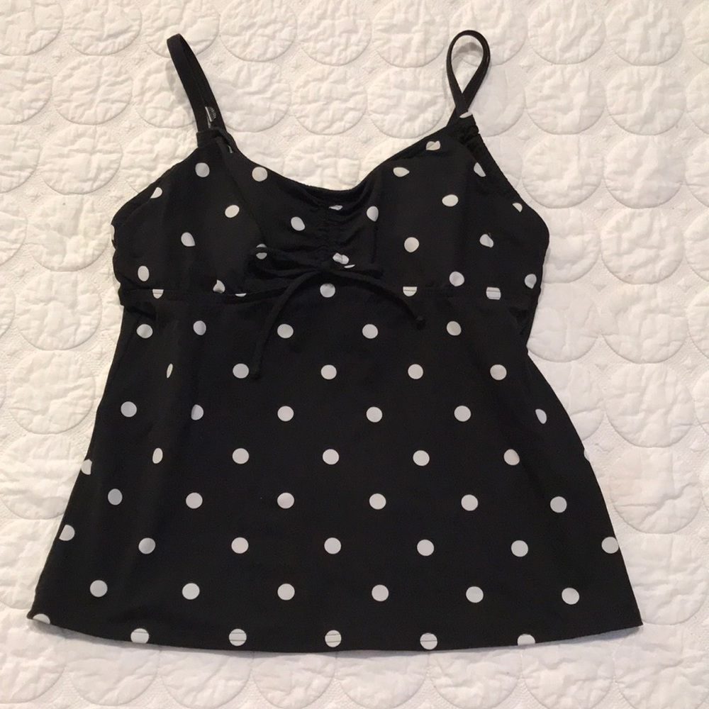 {Lands’ End} Polka Dot Tankini Top 4